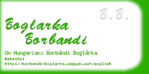 boglarka borbandi business card